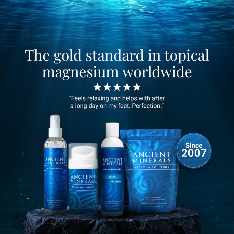 Ancient Minerals Magnesium Gel - 8oz Bottle - Pure Genuine