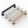 9BUILD 6 Pack 5 Inch Brushed Brass Cabinet Handles -