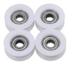 Pack of 4 round groove rollers, nylon, U-groove roller, ball