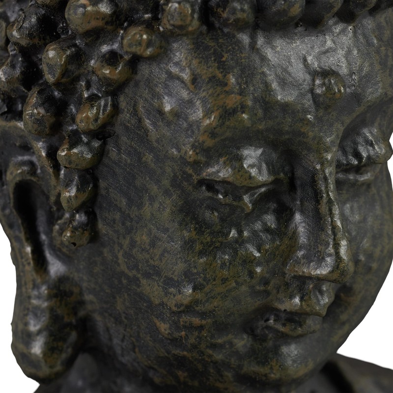 Relaxdays Sitting Buddha Figurine, 18 cm, Decorative Ornament for Living