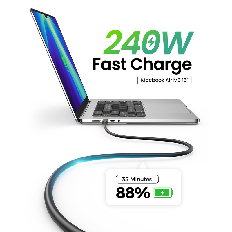 Fitee Thunderbolt 5 Cable Compatible, 80Gbps(6Gb/s) USB4 Cable, 120Gbps Video