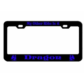 NCAT My Other Ride is a Dragon  Metal Auto License Plate Frame Car Tag Holder