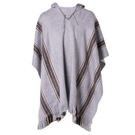Gamboa Alpaca Poncho for Mens Pancho Mexican Hooded Cowboy and Western Ponchos Adult Blanket