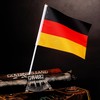 10pcs Small Germany Flags on Sticks & 2pcs Temporary Tattoos,
