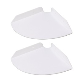 Miskall Pack of 2 Floating Corner Shelves for Wall Mounting, Quarter Round Hanging Corner Shelves for Bedroom, Living Room, Shower Room, Kitchen (White)