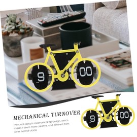 Alipis Retro Vintage European Retro Style Living Room Clock Flip Clock Bicycle Shape Mechanical Digital Desktop Flip Clock Vintage Desk Clock