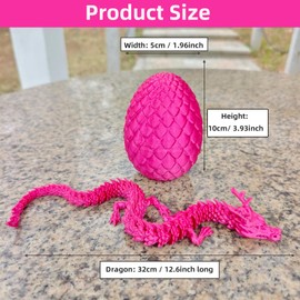 3D Printed Dragon Egg, Mysterious Dragon Egg Surprise Toys, for Home and Office Executive Desks Décor (Pink)