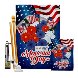 Ornament Collection Honor Memorial Day Garden House Flag Kit Patriotic Armed Forces Military Veteran United State American Decoration Banner Small Yard Gift Double-Sided, Made in USA