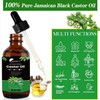 Jamaikanisches schwarzes Rizinusöl mit Kopfhautmassagegerät, natürliches Premium gegen trockenen und