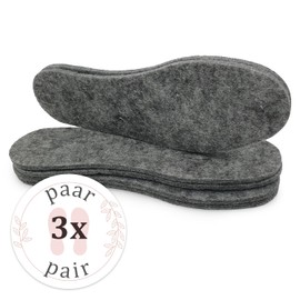 3 Pairs Thick Heavy Duty Felt Insoles for Boots and Work Shoes (41)