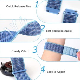 Nylon Bands Compatible with Gizmo Watch 3 Adventrue 3 2 1/Gabb Watch 3e 3 2 1/SyncUP Watch/Cosmo JrTrack Watch,20mm Soft Breathable Hook & Loop Watch Band Replacement Small Size