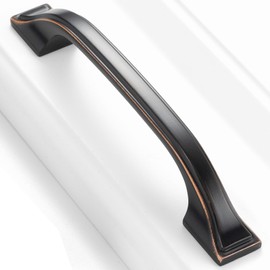 BEROSSA 3-3/4 Inch Screw Spacing, Oil Rubbed Bronze Footed Arch Pulls, Kitchen Cabinet Handles, Pack of 10 | Solid Furniture Hardware for Cupboard Door Bedroom Dresser Drawer Bathroom Vanity 8222