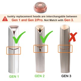 tuokiy Gen 2 Replacement Heads for Flawless Facial Hair Remover, Replacement Blades for Finishing Touch Flawless Hair Removal Generation 2
