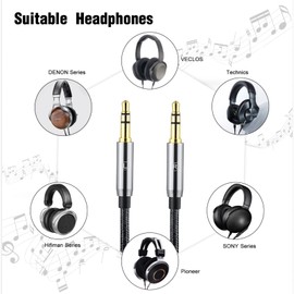 OKCSC WTB 4.4mm to Dual 3.5mm Jack Male Cable for Sony NW-ZX300A/ZX505WM1Z/FiiO M11 Plus,4.4mm Upgrade Replacement Cable for Hifiman Sundara/ANANDA-BTHE4XX/HE-400i/560/OneOdio Pro-10 Headphone