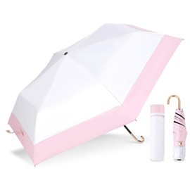 Parasol for Women, Supervised by a Certified Dermatologist, 100% UV Protection, Bi-Color, Full Light Blocking, Folding Umbrella, for Rain or Sunshine