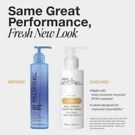 Paul Mitchell Full Circle Leave-In Cream, Frizz Control, Lightweight Hydration, For Curly + Wavy Hair, 5.1 oz
