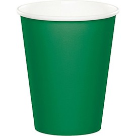 Club Pack of 240 Emerald Green Disposable Paper Hot and Cold Party Tumbler Cups 9 oz.