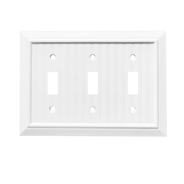 Pure White Classic Beadboard Wall Plates,Light Switch Covers,Electrical Outlet Covers,