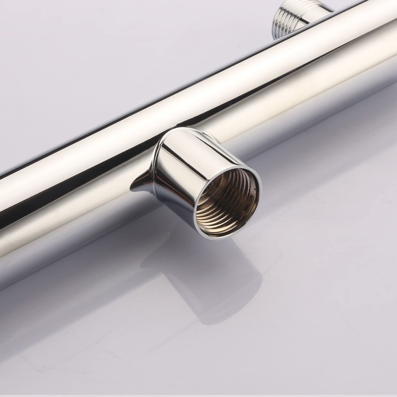 HAMOLER Dual Shower Head Manifold with Brass Shut Off Valve