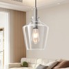 Vaziden Modern Glass Pendant Lighting for Kitchen Island, Farmhouse Nickel