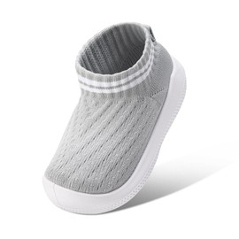 BICLUD Toddler Boy Girl Shoes Breathable Walking Sneakers Sock Shoes-1156 Grey 26