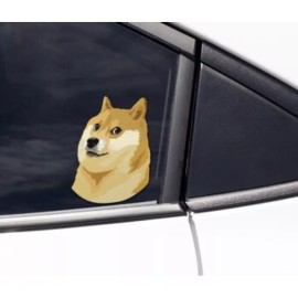 Stickup DOGE Decal sticker - Water and UV Resistant Laminated - SHIBA INU - Dog Lovers
