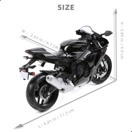 Risopen 1:12 Motorcycle Model Toy for Yamaha YZF-R1 1000R Metal Die-cast with Plastic Motorcycle Model No Assembly Required Mini Finished Moto Gift for Adult（Black）