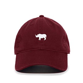 Tech Design Rhino Baseball Cap Embroidered Cotton Adjustable Dad Hat Burgundy