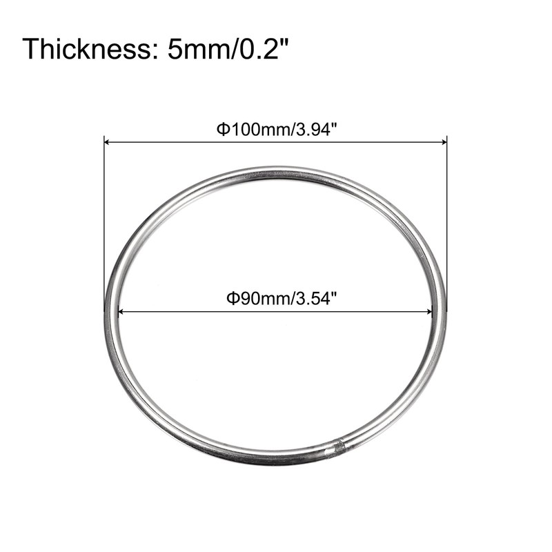 sourcing map Stainless Steel 304 O Rings, 1 Piece 100