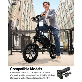 JUFZQO 1 Pair KH-DX 36V Throttle with Cruise Controll Button Fit for DYU D3F D2F C3 C4 and Jetson Bolt Pro LX10 Atlas ANCHEER, 36V Throttle Grip, 6-Pin Connector