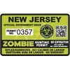 New Jersey Zombie Hunting Permit - Hunter Response Team Unit 4" Outbreak Sticker
