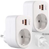 revolt Surface-Mounted Sockets, Schuko: Set of 2 3-in-1 Sockets, USB-C