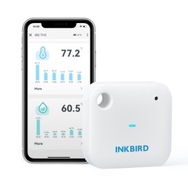 Inkbird IBS-TH3 WiFi Digital Thermometer Hygrometer, Indoor Outdoor Temperature Humidity Sensor with APP Notification Alert, Data Export, Remote Monitor for Room Greenhouse Incubator Wine Cellar