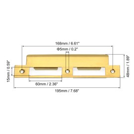 sourcing map Door Strike Plate, 195mm x 48mm 201 Stainless Steel Latch Deadbolt Strike Plate for Door Frame Door Jamb, Gold