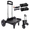Folding Backpack Trolley with Large Solid Tank Wheels, Aluminum Alloy
