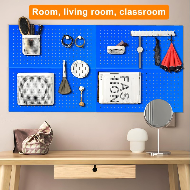 Metal Pegboard Panels 24" x 12" 4 Pack Heavy Duty