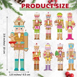 Cinnvoice 36 Pcs Nutcracker Ornaments for Christmas Tree Wooden Nutcracker Bulk Christmas Hanging Ornaments Nutcrackers Christmas Decorations for Xmas Home Christmas Holiday Decor(Gingerbread Style)