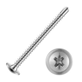 #8 x 2" Sheet Metal Screws 100PCS 410 Stainless Steel Truss Head Fast Self Tapping Screws