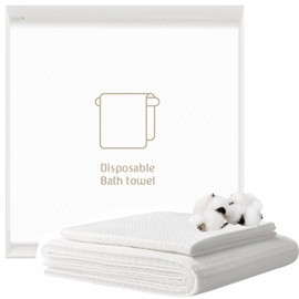 Disposable Bath Towels Set of 2, Individually Packaged Large Bath Towel and Towel, 27.5 x 55 inches/11.8x23.6 inches, Thick and Absorbent, Suitable for bathrooms, Camping, Hiking