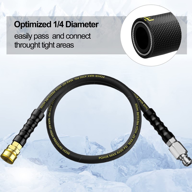 POHIR Pressure Washer Hose - 5 FT Whip Hose with