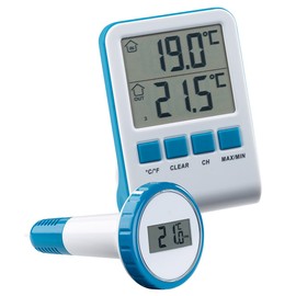 FreeTec water thermometer: Digital Pond and Pool Thermometer with LCD Radio Receiver IPX8 (Swimming Pool Thermometer)