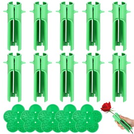 Lanties 15 Pcs Rose Thorn Stripper Tool Thorn Remover for Roses Leaf Stripper Tool Flower Stem Cleaner Cutter to Removal Leaf for Flower Shop Home Gardening Floral Arrangement, Green