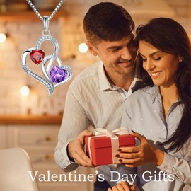 Iefil Birthday Gifts for Women - Anniversary Birthday Gifts for Women, Aquamarine Necklace, March 925 Sterling Silver Heart Birthstone Necklace, Jewelry Gifts for Her Wife Mom Sister in Law