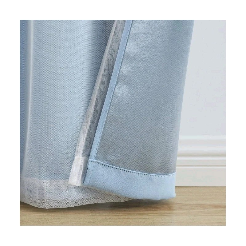 Your Zone Blackout Curtain Panel with Sheer Overlay, 1 Panel,
