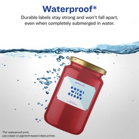 Avery Durable Waterproof Rectangle Scalloped Labels with Sure Feed, 2" x 3", 80 Oil and Tear-Resistant Waterproof Labels, Print-to-The-Edge, Laser/Pigment-Based Inkjet Printable Labels