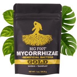 Big Foot Gold Mycorrhizal Fungi 1 oz, Beneficial Bacteria for Plant Growth, Root Stimulator, Super Concentrated 3-in-1 Formula for All Plants