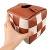 MAGICLULU Modern Plaid Tissue Holder Square Tissue Box for Bedroom