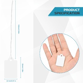 600 Pack White Price Tags with String Marking Tags with Hanging String Price Labels Display Tags for Jewelry, Clothing, Crafts (1.38 x 0.87 Inches)
