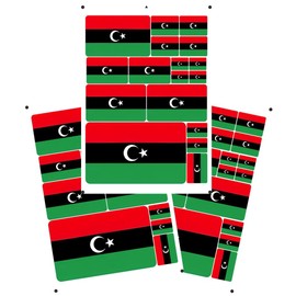PELTGOAL World Seven Continents Most Country Libya Flag Stickers Different Sizes Sticker (Red Libya)