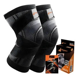 Hyperz.- Pack de 2 Rodillera Deportiva de Compresión con Correas Ajustables para Hombre y Mujer Elástica con Bandas Ajustables Rodillera Ortopédica...